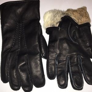 Leather Fur Lined Gloves